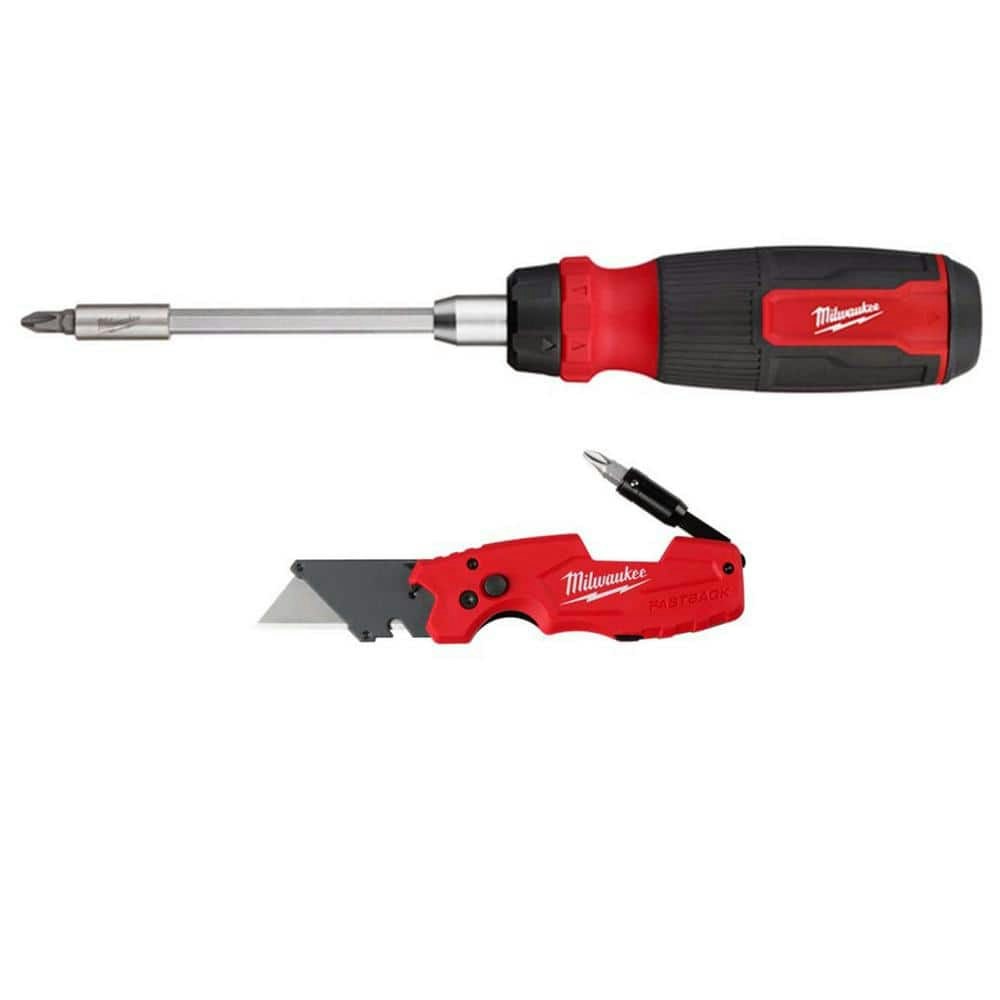 Milwaukee 14-in-1 Ratcheting Multi-Bit Screwdriver and Fastback 6-in-1 Folding Knife 2-Piece Set: $39.97 Milwaukee 14-in-1 Ratcheting Multi-Bit Screwdriver and Fastback 6-in-1 Folding Knife 2-Piece Set: $39.97
