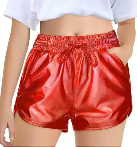 Haloumoning Girls Metallic Shiny Dance Shorts: $12.73 Haloumoning Girls Metallic Shiny Dance Shorts: $12.73
