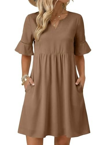 Evaless Women's V-Neck Babydoll Mini Dress: $23.98 Evaless Women's V-Neck Babydoll Mini Dress: $23.98