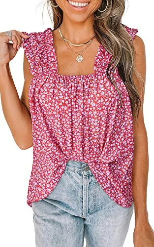 Prettygarden Women's Floral Chiffon Sleeveless Blouse: $9.99 Prettygarden Women's Floral Chiffon Sleeveless Blouse: $9.99
