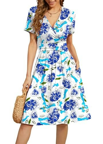 Weaczzy Women's Empire Waist Floral Knee-Length Summer Dress: $16.99 Weaczzy Women's Empire Waist Floral Knee-Length Summer Dress: $16.99