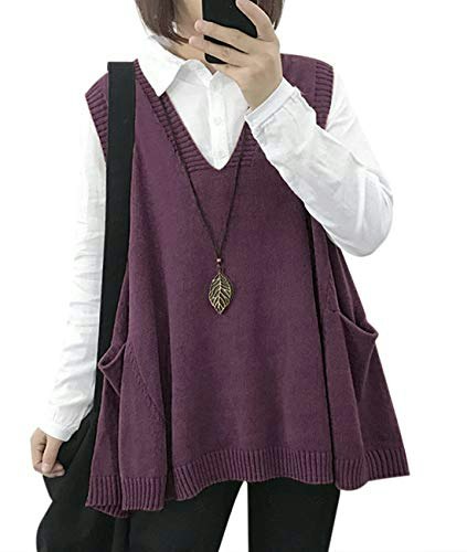 Yesno Women's Oversized Cotton Knit Sweater Vest: $34.99