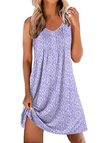 Ekouaer Women's Sleeveless V-Neck Nightgown: $12.91 Ekouaer Women's Sleeveless V-Neck Nightgown: $12.91