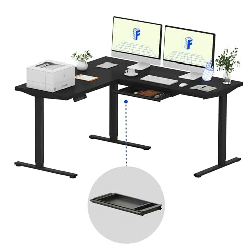 Flexispot 63 x 55-inch Reversible L-Shaped Standing Desk with Drawers: $305.99 Flexispot 63 x 55-inch Reversible L-Shaped Standing Desk with Drawers: $305.99