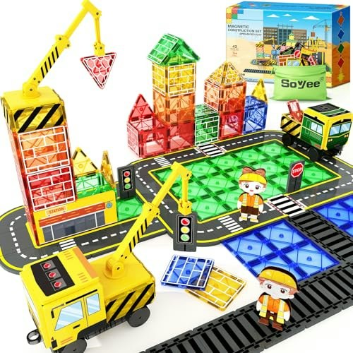 Magnetic Tiles Construction Set with 2 Cranes: $27.97 Magnetic Tiles Construction Set with 2 Cranes: $27.97