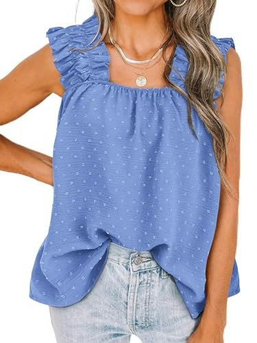 Prettygarden Women's Shirred Shoulder Ruffle Floral Blouse: $9.99 Prettygarden Women's Shirred Shoulder Ruffle Floral Blouse: $9.99