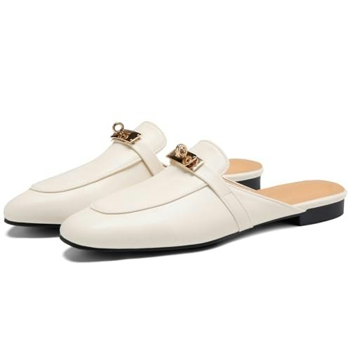 Rogerdream Women's Almond Toe Slip-On Mule Loafers: $41.64