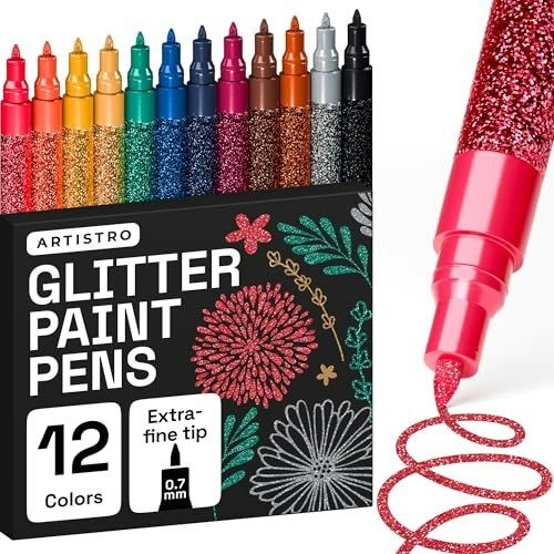 Artistro 12-Pack Extra-Fine Tip Glitter Paint Pens: $9.97