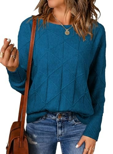 Evaless Women's Crewneck Batwing Pullover Sweater: $27.98