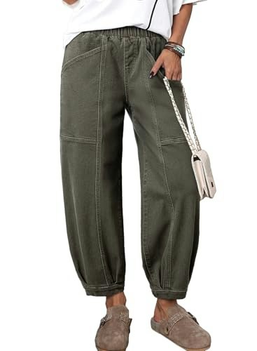 Sidefeel Women's High-Waisted Wide Leg Cropped Barrel Jeans: $28.04 Sidefeel Women's High-Waisted Wide Leg Cropped Barrel Jeans: $28.04