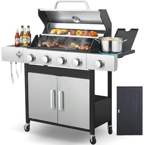 IdeaMaxx 4-Burner Propane Gas Grill and Griddle Combo: $229.98
