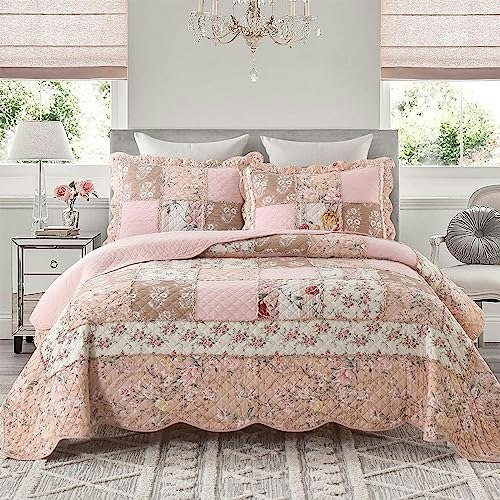 Yvooxny King Size 3-Piece Ruffled Floral Quilt Set: $98.59 Yvooxny King Size 3-Piece Ruffled Floral Quilt Set: $98.59