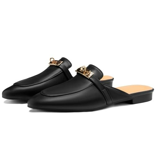Rogerdream Women's Almond Toe Backless Loafers: $41.64