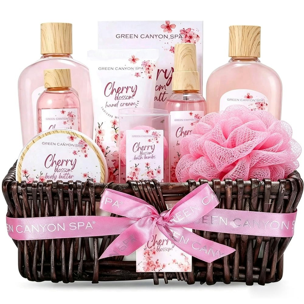 Cherry Blossom Bath and Body Care Set 10-Piece Gift Basket: $27.49 Cherry Blossom Bath and Body Care Set 10-Piece Gift Basket: $27.49