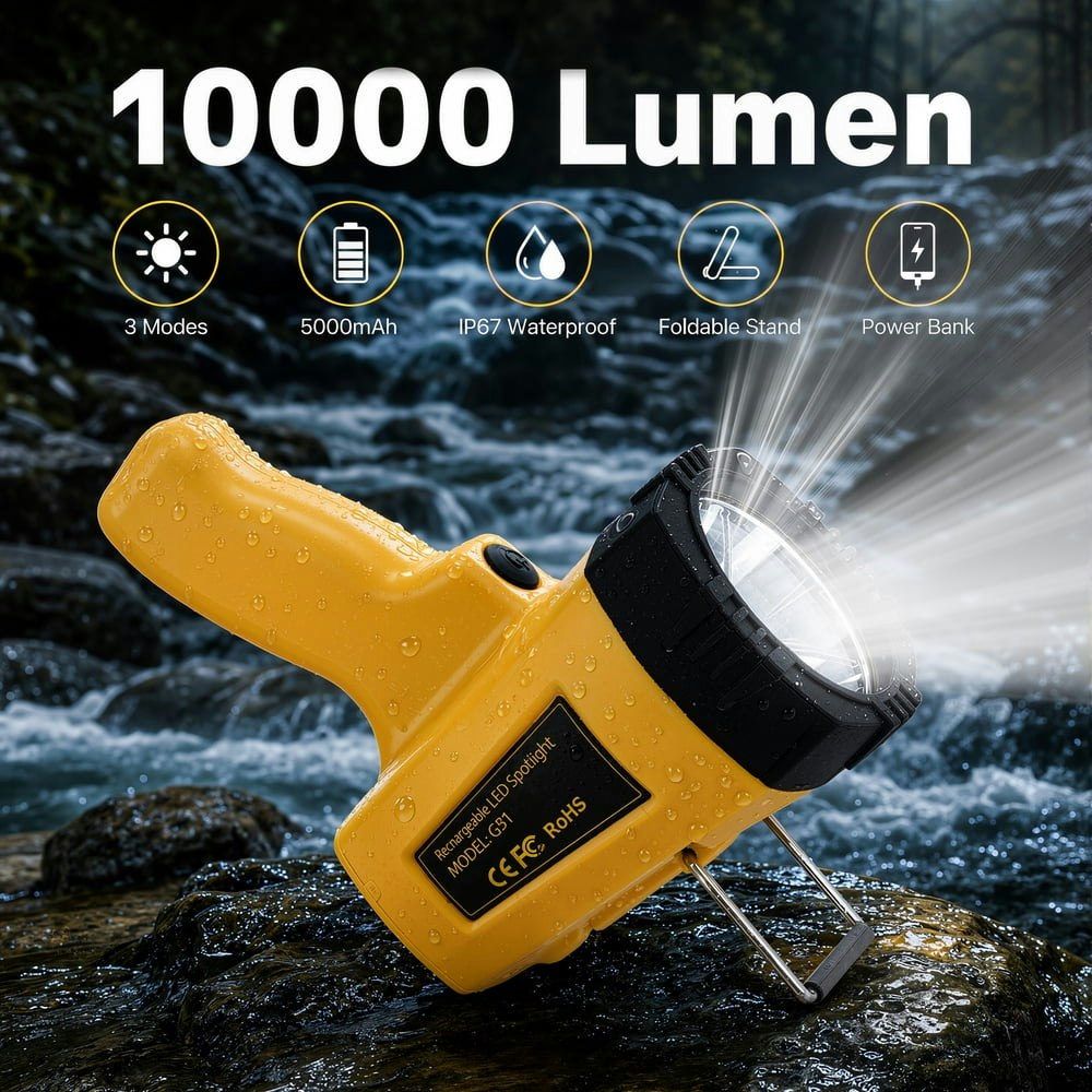 YTAKY 10,000-Lumen Rechargeable Spotlight: $18.90 YTAKY 10,000-Lumen Rechargeable Spotlight: $18.90