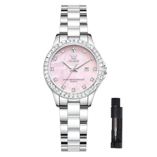 Olevs Women's Stainless Steel Ceramic Diamond Bezel Watch: $54.22 Olevs Women's Stainless Steel Ceramic Diamond Bezel Watch: $54.22