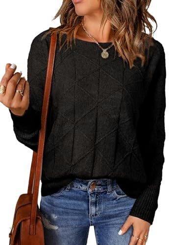 Evaless Women's Crewneck Batwing Sleeve Pullover Sweater: $27.98 Evaless Women's Crewneck Batwing Sleeve Pullover Sweater: $27.98