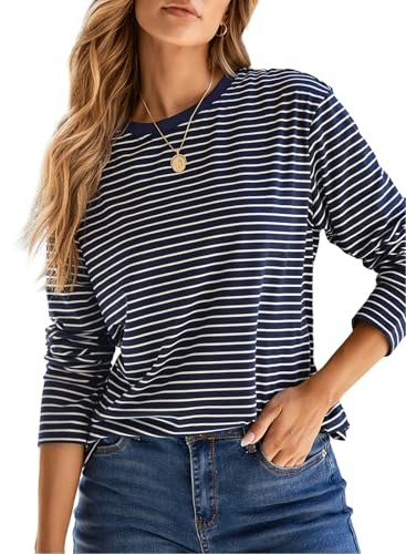 Dokotoo Women's Striped Color Block Long Sleeve Shirt: $12.72 Dokotoo Women's Striped Color Block Long Sleeve Shirt: $12.72