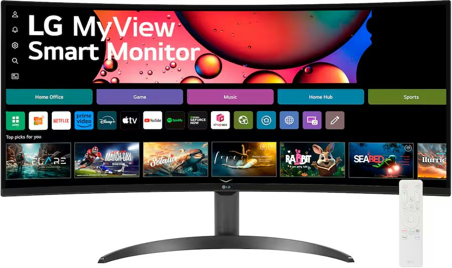 LG 34" WQHD 100Hz Smart Monitor: $300