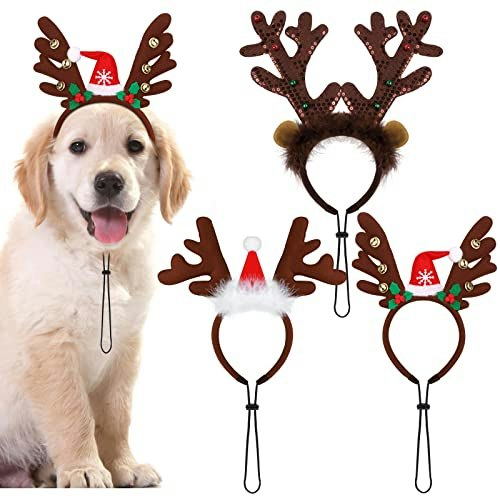 Pedgot Christmas Pet Reindeer Antler Headband 3-Pack: $15.99 Pedgot Christmas Pet Reindeer Antler Headband 3-Pack: $15.99
