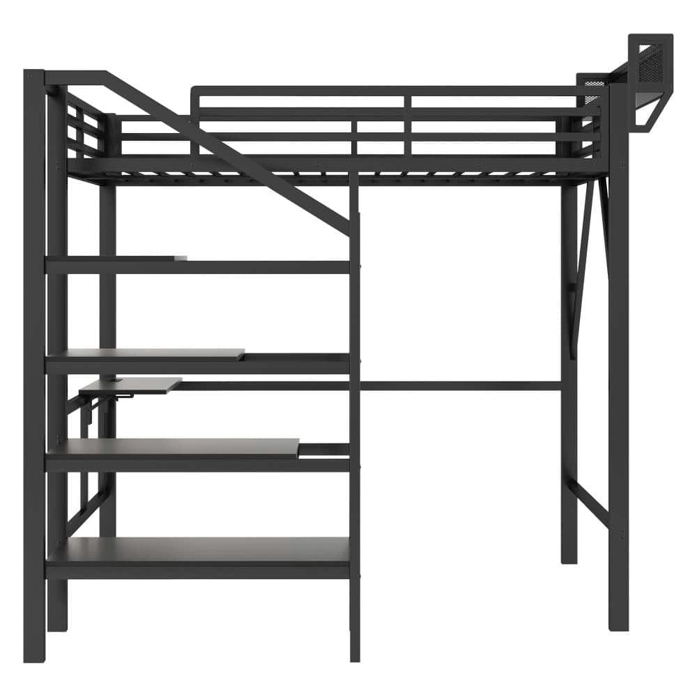 Full Metal Loft Bed with Foldable Desk and Storage Staircase: $1,055.99 Full Metal Loft Bed with Foldable Desk and Storage Staircase: $1,055.99