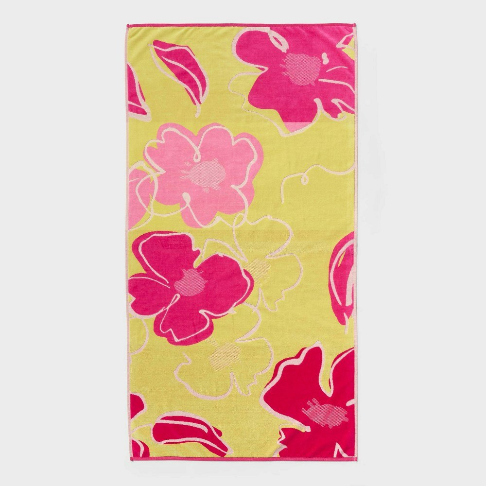 36"x72" Floral Oversized Beach Towel: $15 36"x72" Floral Oversized Beach Towel: $15