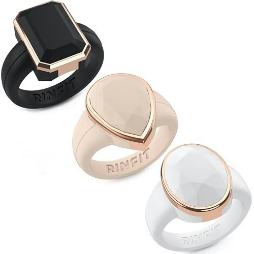 Rinfit Emerald Silicone Ring with Stainless Steel Frame: $30.55 Rinfit Emerald Silicone Ring with Stainless Steel Frame: $30.55