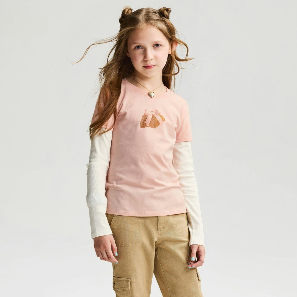 Cat & Jack Girls' Long Sleeve Croissant Graphic T-Shirt: $15 Cat & Jack Girls' Long Sleeve Croissant Graphic T-Shirt: $15