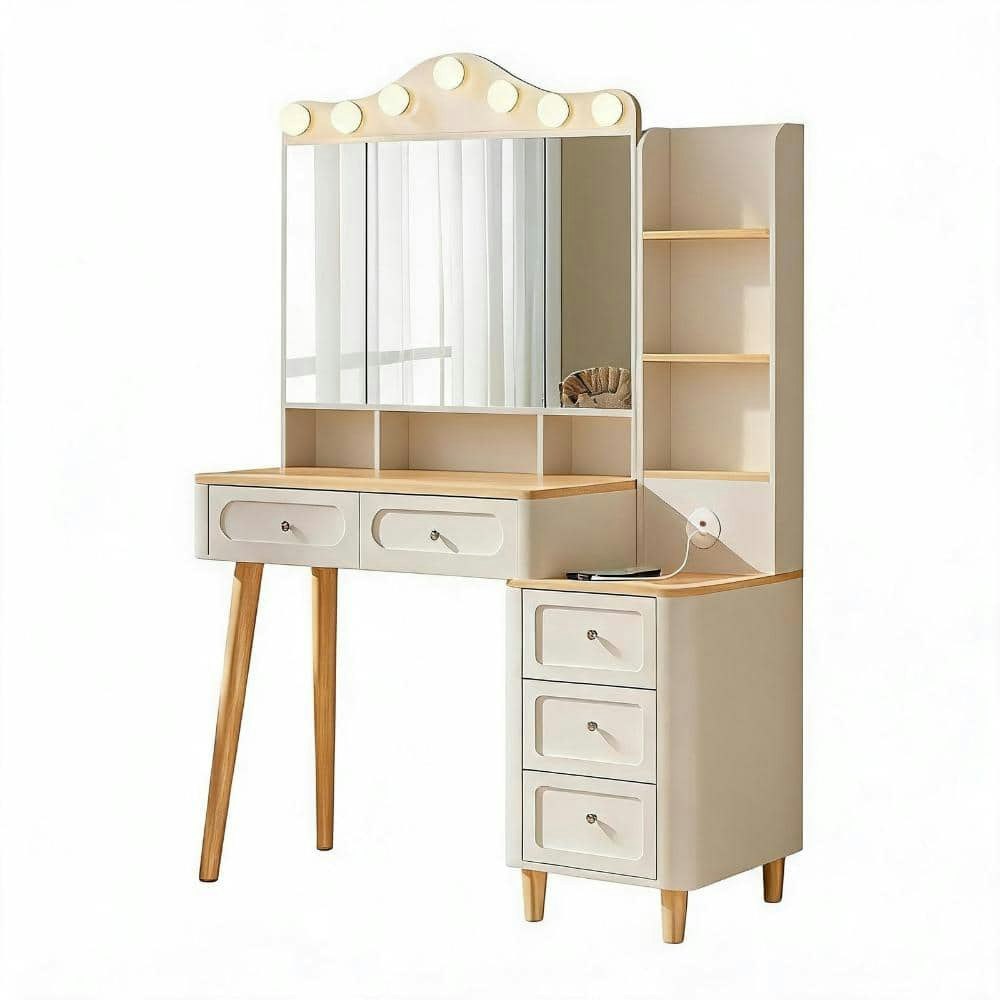 Vanity Desk with Mirror and 3 Drawers: $728.99 Vanity Desk with Mirror and 3 Drawers: $728.99