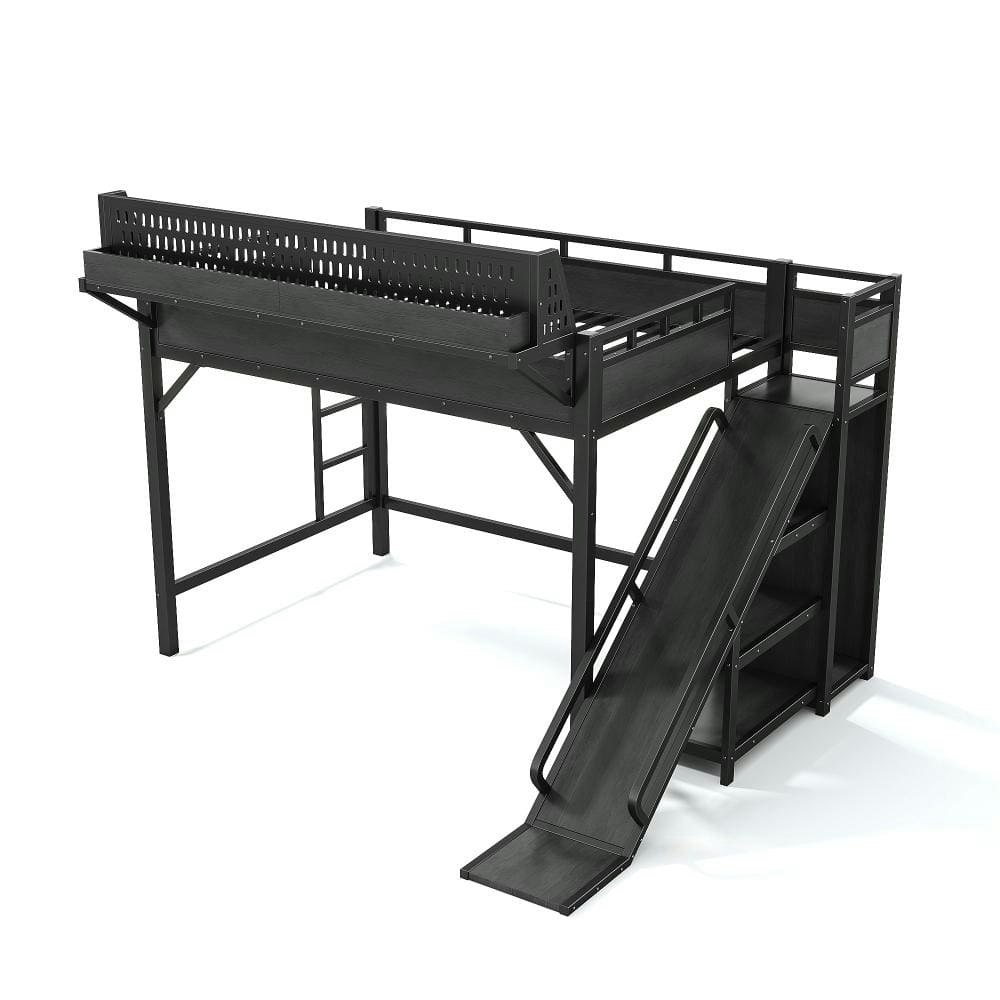 Full Metal Loft Bed with Slide, Storage, Wardrobe, and USB Ports: $1,232.55 Full Metal Loft Bed with Slide, Storage, Wardrobe, and USB Ports: $1,232.55