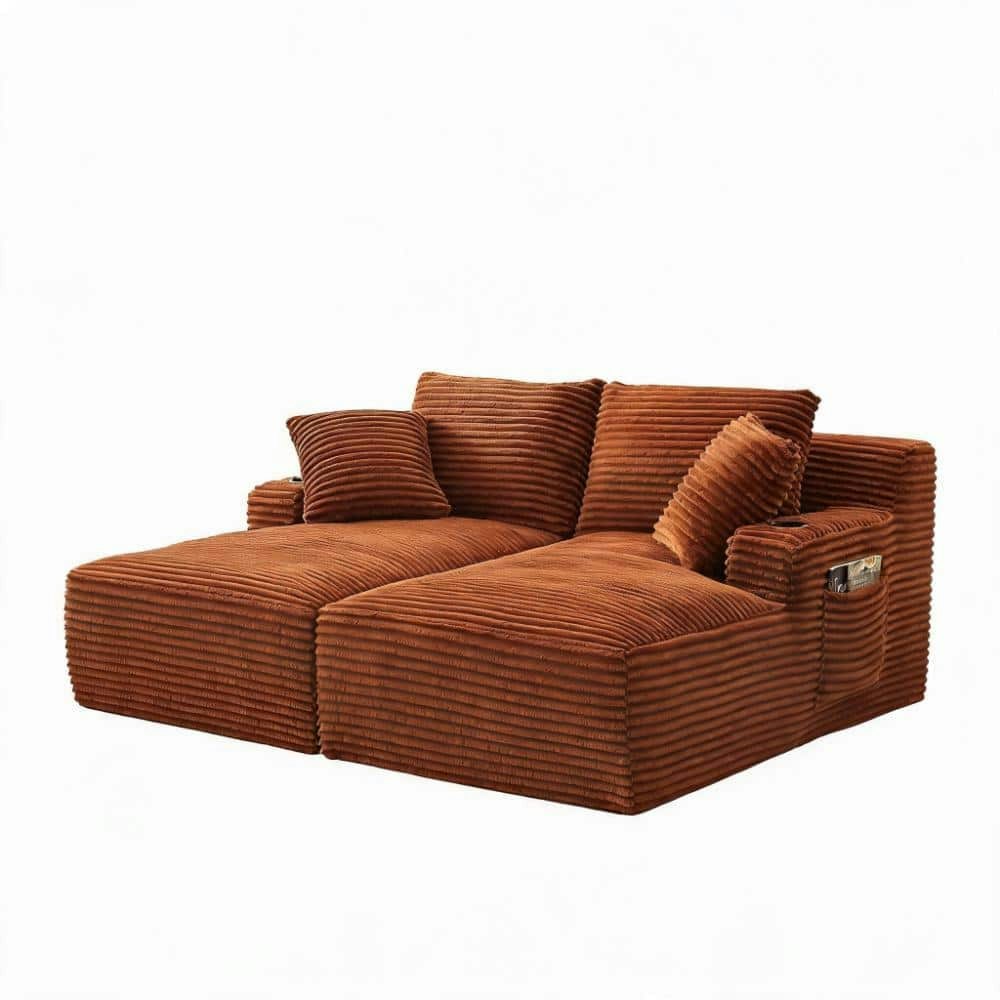 Orange Corduroy Double Chaise Lounge: $1,349.98 Orange Corduroy Double Chaise Lounge: $1,349.98