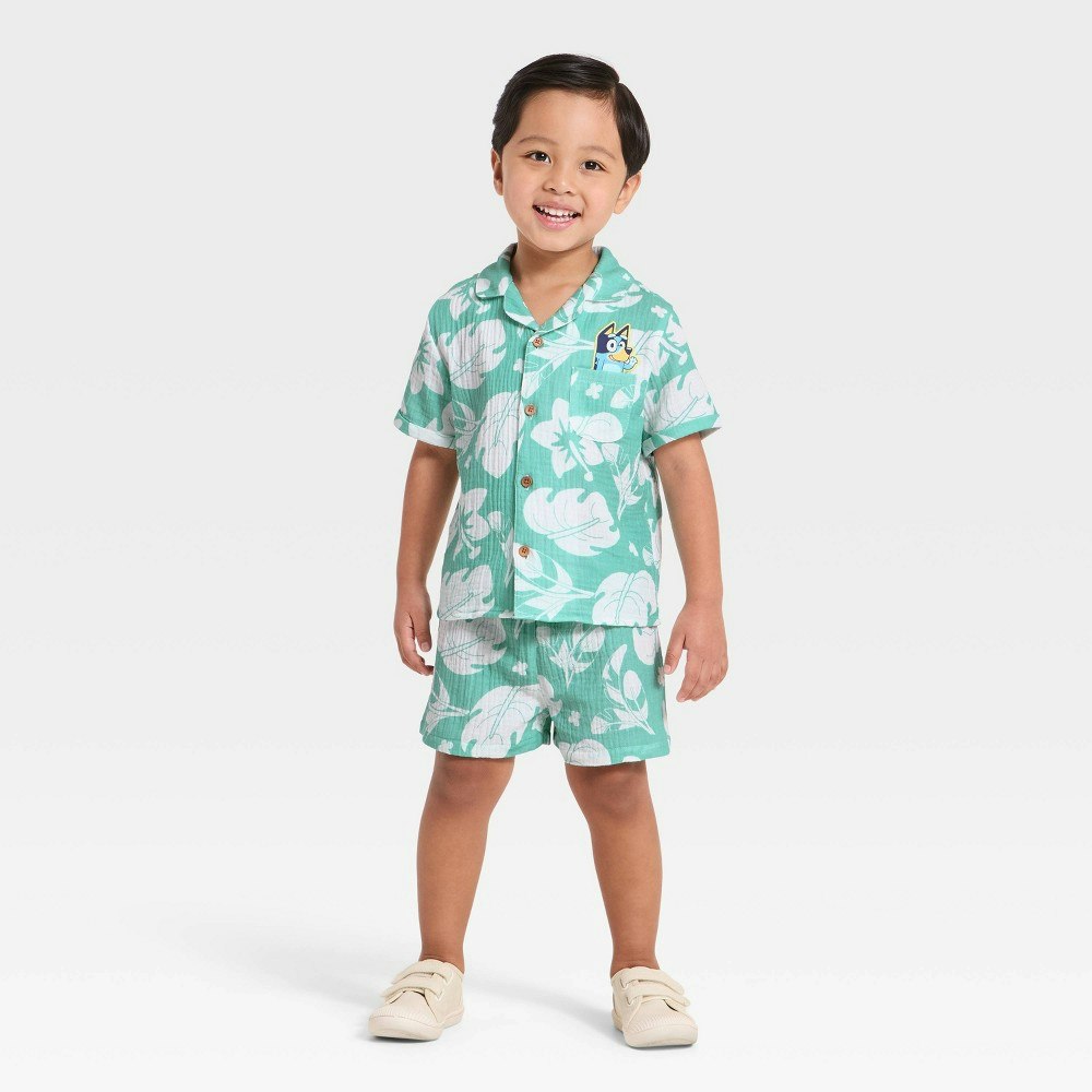 Bluey Toddler Boys' Gauze Shirt and Shorts Set 2T: $10