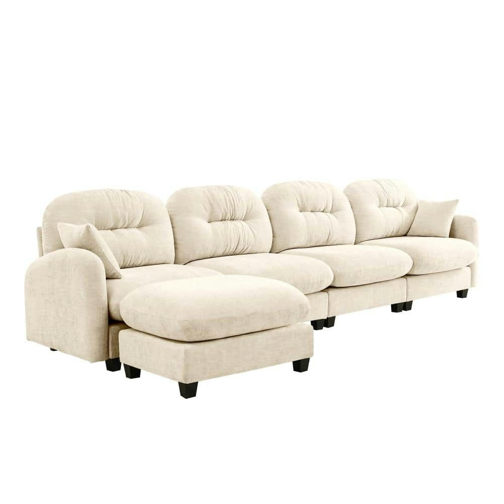 79-Inch 4-Piece Armless Chenille L-Shaped Sectional Sofa with Ottoman: $2,303.98 79-Inch 4-Piece Armless Chenille L-Shaped Sectional Sofa with Ottoman: $2,303.98