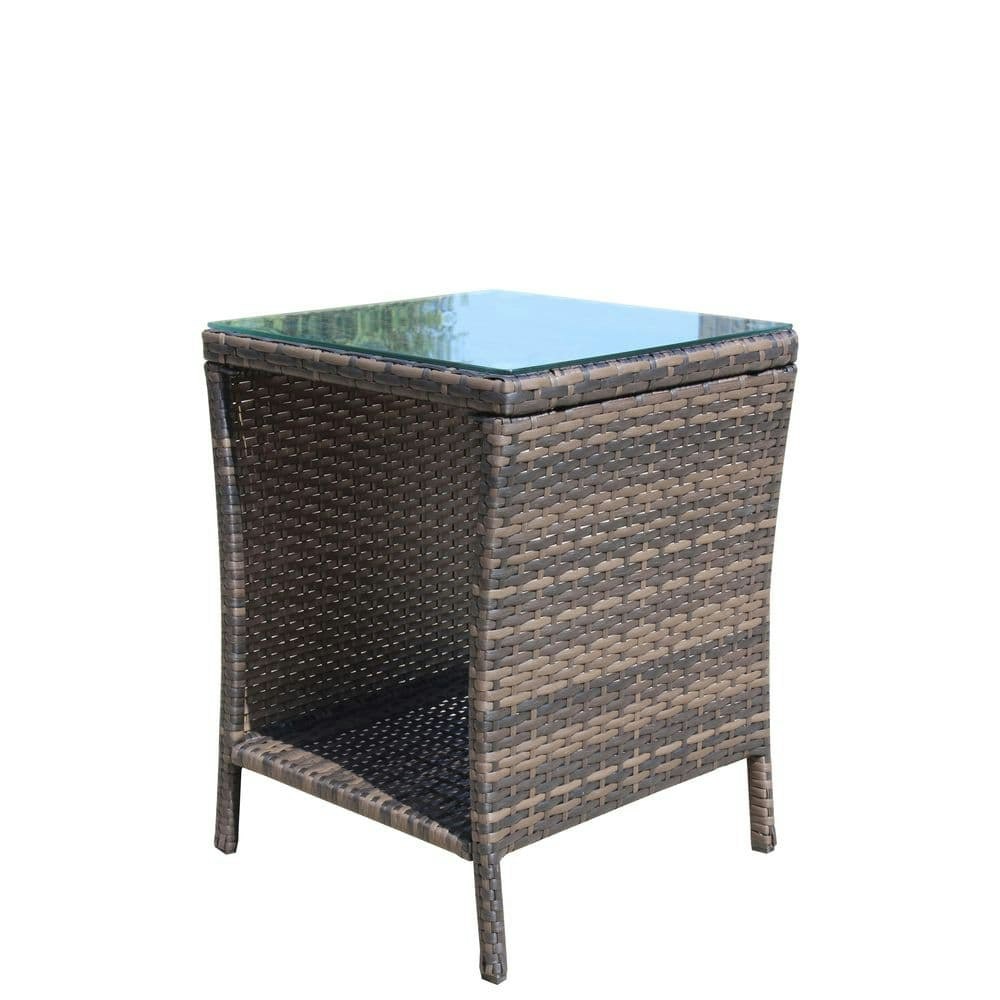 19.25-Inch Round Wicker and Glass Outdoor Coffee Table: $94.97 19.25-Inch Round Wicker and Glass Outdoor Coffee Table: $94.97