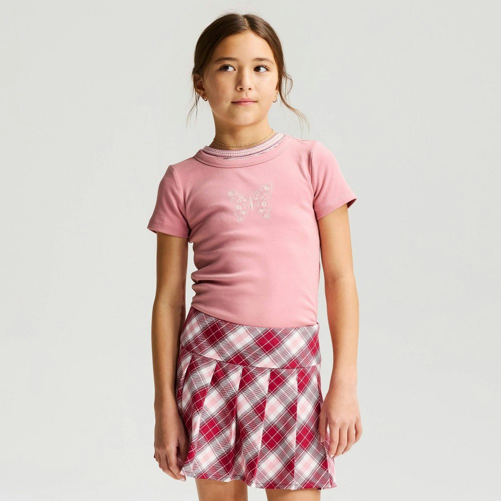 Cat & Jack Girls' Butterfly Embroidered Short Sleeve T-Shirt: $10 Cat & Jack Girls' Butterfly Embroidered Short Sleeve T-Shirt: $10