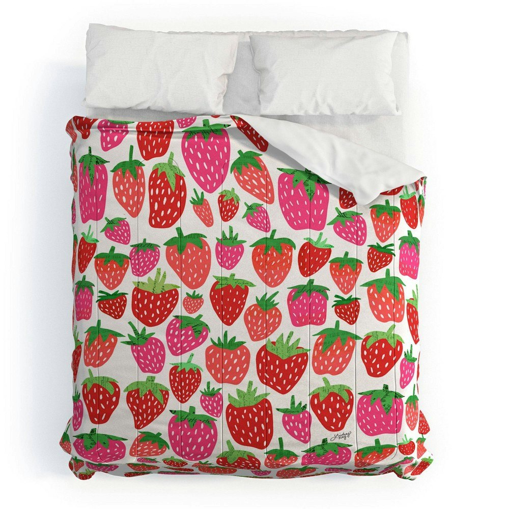 Deny Designs Lindsey Kay Collective Strawberry Full/Queen Comforter and Sham 3-Piece Set: $239.99