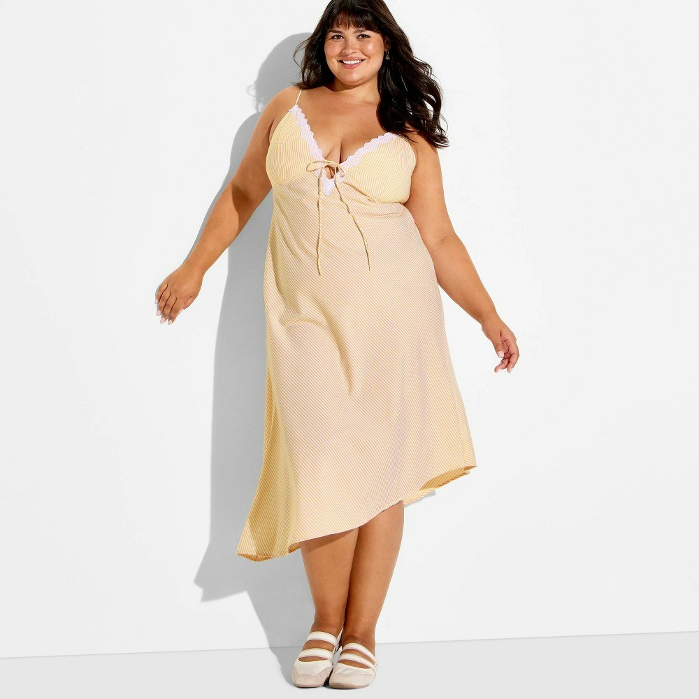 Wild Fable Women's Striped Midaxi Dress 1X: $35 Wild Fable Women's Striped Midaxi Dress 1X: $35