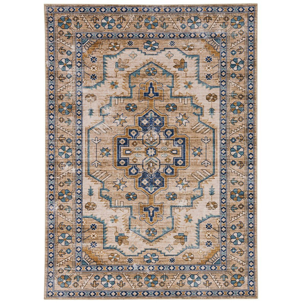 Linon 5'x7' Julian Washable Medallion Rug: $94.99