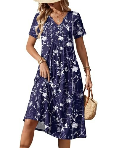 Zeagoo Women's Empire Waist Flowy Midi Sun Dress: $26.59 Zeagoo Women's Empire Waist Flowy Midi Sun Dress: $26.59