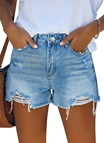 Modarani Women's High Waisted Distressed Denim Shorts XL: $22.39 Modarani Women's High Waisted Distressed Denim Shorts XL: $22.39