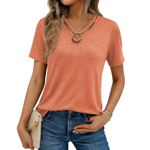 Kilisu Women's Keyhole Neck Short Sleeve Tee Shirt: $8.98 Kilisu Women's Keyhole Neck Short Sleeve Tee Shirt: $8.98