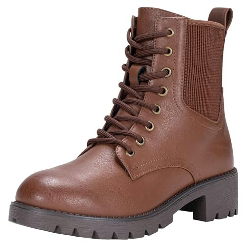Vepose Women's Lace-Up Combat Ankle Boots: $47.59