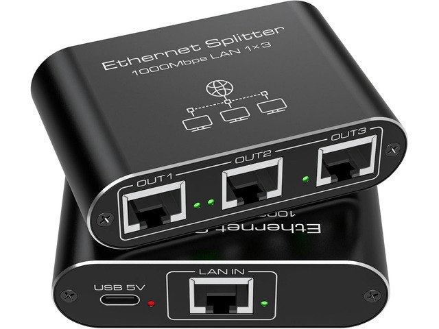Ethernet 1-to-3 1,000Mbps Network Splitter: $28.89 Ethernet 1-to-3 1,000Mbps Network Splitter: $28.89