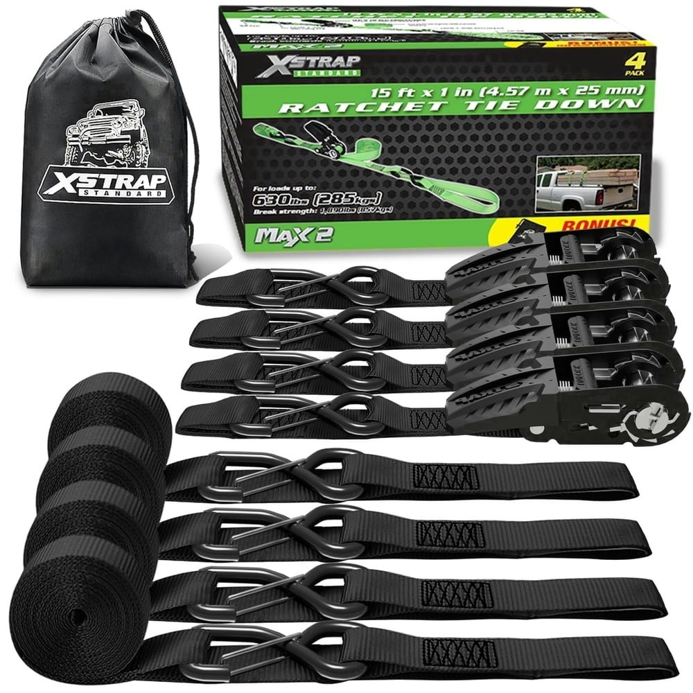 Xstrap 1" x 15-Foot Ratchet Tie Down Straps 4-Pack: $23.49 Xstrap 1" x 15-Foot Ratchet Tie Down Straps 4-Pack: $23.49