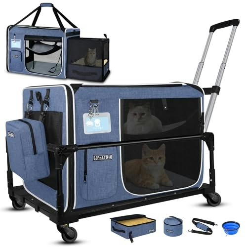Petskd Expandable Large Cat Carrier with Litter Box and Wheels: $135.99 Petskd Expandable Large Cat Carrier with Litter Box and Wheels: $135.99