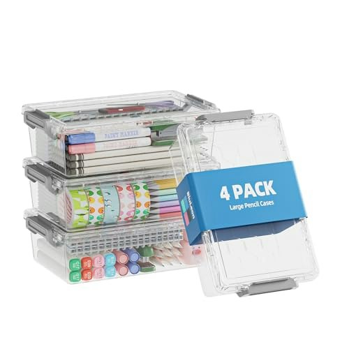 BiuLeon Extra Large Plastic Pencil Box 4-Pack: $13.98 BiuLeon Extra Large Plastic Pencil Box 4-Pack: $13.98