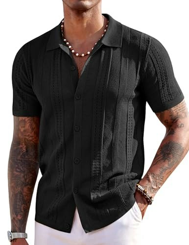 Coofandy Men's Knit Short Sleeve Button-Up Shirt: $24.73 Coofandy Men's Knit Short Sleeve Button-Up Shirt: $24.73