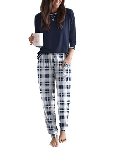 Ekouaer Women's Long-Sleeve Jogger Pajama Set: $20.99 Ekouaer Women's Long-Sleeve Jogger Pajama Set: $20.99