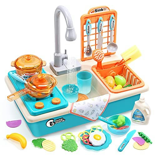 Cute Stone Play Kitchen Sink Toy: $31.44
