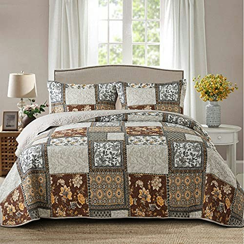 Newlake Queen Floral Paisley Patchwork Bedspread Quilt Set: $40.71 Newlake Queen Floral Paisley Patchwork Bedspread Quilt Set: $40.71